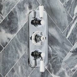 Bayswater White Triple Concealed Thermostatic Shower Valve -Showers Shop Bayswater showers D2 460