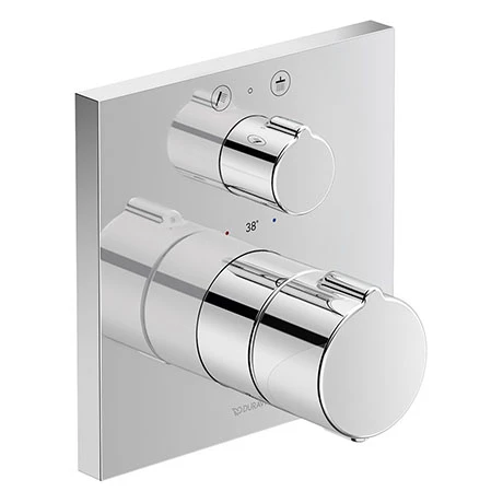 Duravit C.1 Square Thermostatic Shower Mixer with Diverter for Concealed Installation - Chrome - C14200013010 3 Duravit C.1 Square Thermostatic Shower Mixer with Diverter for Concealed Installation - Chrome - C14200013010