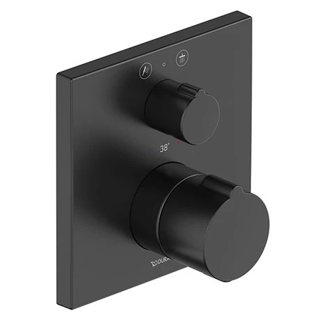 Duravit C.1 Square Thermostatic Shower Mixer with Diverter for Concealed Installation - Matt Black - C14200013046 3 Duravit C.1 Square Thermostatic Shower Mixer with Diverter for Concealed Installation - Matt Black - C14200013046
