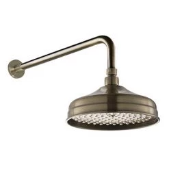 Chatsworth 1928 Antique Brass Traditional Shower w. Concealed Valve, 8" Head + Slide Rail Kit -Showers Shop CH63VABPK2 d3 460
