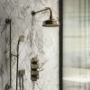 Chatsworth 1928 Antique Brass Traditional Shower w. Concealed Valve, 8" Head + Slide Rail Kit -Showers Shop CH63VABPK2 p