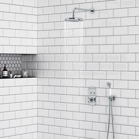 Chatsworth 1928 Traditional Push-Button Shower Valve Pack with Handset + Rainfall Shower Head 7 Chatsworth 1928 Traditional Push-Button Shower Valve Pack with Handset + Rainfall Shower Head - Image 5