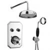 Chatsworth 1928 Black Traditional Push-Button Shower System with Large Handset + 8" Rainfall Shower Head -Showers Shop CHT PB PK3 BLK p