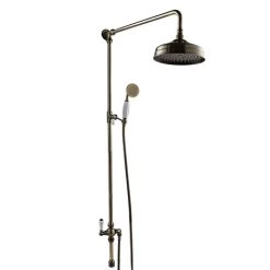 Chatsworth Antique Brass Rigid Riser w. Shower Head, Handshower & Diverter