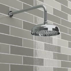 Chatsworth 1928 Black Traditional Push-Button Shower Pack with Slide Rail Kit + Wall Mounted Head -Showers Shop CHTB PB PK1 d3 460