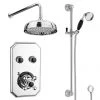 Chatsworth 1928 Black Traditional Push-Button Shower Pack with Slide Rail Kit + Wall Mounted Head -Showers Shop CHTB PB PK1 p