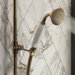 Chatsworth Antique Brass Traditional Crosshead Shower Bar Valve + Slider Rail Kit -Showers Shop CHTBVAB d4 460