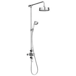 Chatsworth 1928 Traditional Triple Exposed Shower Valve inc. Luxury Riser Kit, Diverter, 8" Rose + Handset -Showers Shop CHTSPK2 d1 460