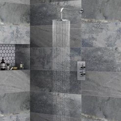 Cruze Twin Round Concealed Shower Valve - Chrome -Showers Shop CRSVC01 d4 460