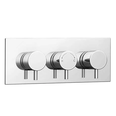 Cruze Round Triple Thermostatic Valve with Round Shower Head + Handset 7 Cruze Round Triple Thermostatic Valve with Round Shower Head + Handset - Image 5