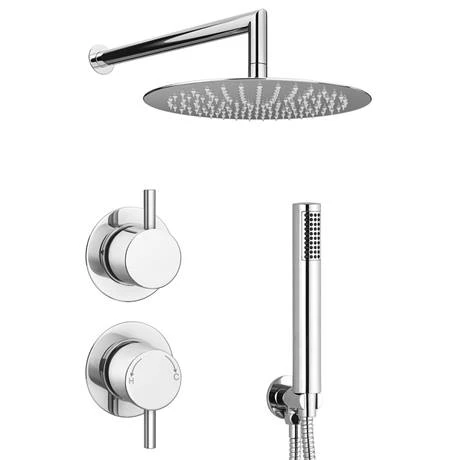 Cruze Round Concealed Individual Diverter + Thermostatic Control Valve with Handset + 300mm Shower Head 4 Cruze Round Concealed Individual Diverter + Thermostatic Control Valve with Handset + 300mm Shower Head - Image 2