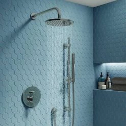 Cruze Modern Concealed Manual Shower Valve with Diverter - Chrome -Showers Shop CRZ MSVD detail1 460