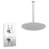 Cruze Twin Concealed Shower Valve inc. Ultra Thin Head + Vertical Arm -Showers Shop CRZPK001 n p