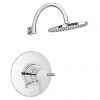 Cruze Round Concealed Dual Thermostatic Shower Valve with 200mm Head + Round Curved Arm -Showers Shop CSV04 PK1 p