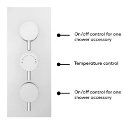 Cruze Triple Round Concealed Thermostatic Shower Valve - Chrome -Showers Shop CVT002 n d5a 460