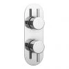 Cruze Chrome Round Twin Concealed Shower Valve w. Diverter + Oval Backplate -Showers Shop CZCHSVDR np