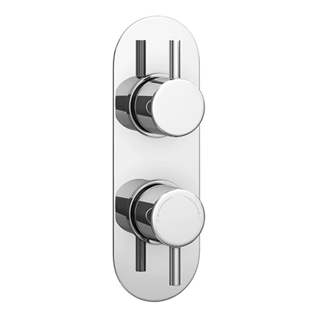 Cruze Chrome Round Twin Concealed Shower Valve w. Diverter + Oval Backplate 3 Cruze Chrome Round Twin Concealed Shower Valve w. Diverter + Oval Backplate