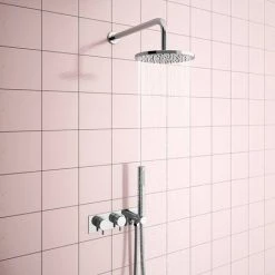 Cruze Round Wall Mounted Thermostatic Shower Valve with Handset -Showers Shop CZSVH d4 460