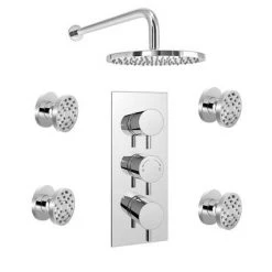 Cruze Triple Concealed Shower Valve with Fixed Shower Head + 4 Body Jets -Showers Shop Cruze Triple Concealed Shower Valve with Fixed Shower Head 4 Body Jets detail 1 460
