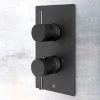 JTP Vos Matt Black Single Outlet Thermostatic Concealed Shower Valve with Designer Handles -Showers Shop DH28651AMB P