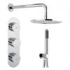 Crosswater - Dial Central 2 Control Shower Valve with Single Mode Handset, Fixed Head & Arm -Showers Shop DIAL CENT 14 P