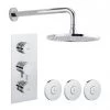 Crosswater - Dial Kai Lever 2 Control Shower Valve with 3 Body Jets, Fixed Head & Arm 1 Crosswater - Dial Kai Lever 2 Control Shower Valve with 3 Body Jets, Fixed Head & Arm -Showers Shop DIAL KAI 10 P