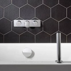 Crosswater - Dial Pier 2 Control Bath Valve with Handset and Bath Filler Waste -Showers Shop DIAL PIER 7 D1 460