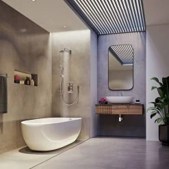 Aqualisa Dream Round Thermostatic Mixer Shower with Adjustable Head, Wall Fixed Head and Bath Fill - DRMDCV3.ADFWBTX.RND -Showers Shop DRMDCV3.ADFWBTX.RND D1 460