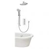 Aqualisa Dream Round Thermostatic Mixer Shower with Adjustable Head, Wall Fixed Head and Bath Fill - DRMDCV3.ADFWBTX.RND -Showers Shop DRMDCV3.ADFWBTX.RND P