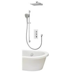 Aqualisa Dream Square Thermostatic Mixer Shower with Adjustable Head, Wall Fixed Head and Bath Fill - DRMDCV3.ADFWBTX.SQR -Showers Shop DRMDCV3.ADFWBTX.SQR D1 460