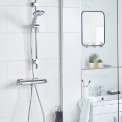 Bristan Design Utility Lever Bar Mixer with Adjustable Riser Kit & Fast Fit Wall Fixings