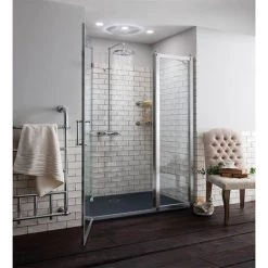 Burlington Eden Thermostatic Single Outlet Exposed Shower Bar Valve & Rigid Riser with Fixed Head -Showers Shop EDEN1 D2 460