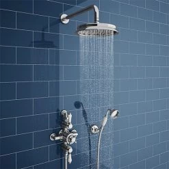Chatsworth 1928 Triple Exposed Thermostatic Shower (inc. Valve, Elbow, Handset + Fixed Shower Head)