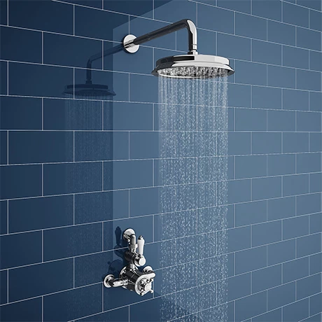 Chatsworth 1928 Twin Exposed Thermostatic Shower Pack (inc. Valve, Elbow + Fixed Shower Head) 3 Chatsworth 1928 Twin Exposed Thermostatic Shower Pack (inc. Valve, Elbow + Fixed Shower Head)