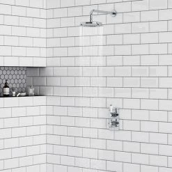 Thames Traditional Shower Package with Concealed Valve + 8" AirTec Head -Showers Shop ESV21 PK d4 460