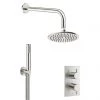 Crosswater MPRO Brushed Stainless Steel Effect 2 Outlet 2-Handle Shower Bundle -Showers Shop GTLPRO1510V P