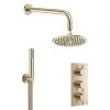 Crosswater MPRO Brushed Brass 2 Outlet 3-Handle Shower Bundle 2 Crosswater MPRO Brushed Brass 2 Outlet 3-Handle Shower Bundle -Showers Shop GTLPRO2000F P