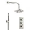 Crosswater MPRO Brushed Stainless Steel Effect 2 Outlet 3-Handle Shower Bundle 2 Crosswater MPRO Brushed Stainless Steel Effect 2 Outlet 3-Handle Shower Bundle -Showers Shop GTLPRO2000V P