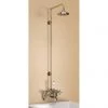 Burlington Birkenhead Wall Mounted Bath Shower Mixer w Rigid Riser, Straight Arm & 6" Rose -Showers Shop H295 BI L 460