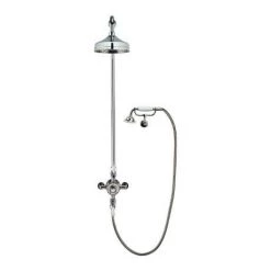 Crosswater - Belgravia Thermostatic Shower Valve with Fixed Head, Handset & Wall Cradle - Nickel -Showers Shop HG CRADLEN D1 460