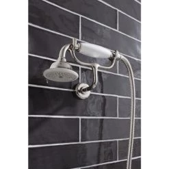 Crosswater - Belgravia Thermostatic Shower Valve with Fixed Head, Handset & Wall Cradle - Nickel -Showers Shop HG CRADLEN D4 460