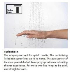 Hansgrohe Croma Select E EcoSmart Vario 3 Spray Shower Slider Rail Kit 90cm - 26593400 -Showers Shop Hansgrohe TurboRain 460