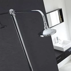 Hudson Reed Chrome Traditional Rigid Riser + 6" Shower Rose - A3600 -Showers Shop Hudson Reed Chrome Traditional Rigid Riser Shower Kit A3600 d1 460