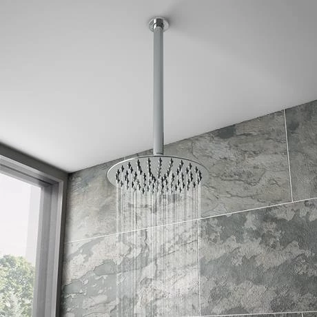 Arezzo Chrome Industrial Style Shower System with Concealed Valve + Ceiling Mounted Head 8 Arezzo Chrome Industrial Style Shower System with Concealed Valve + Ceiling Mounted Head - Image 6