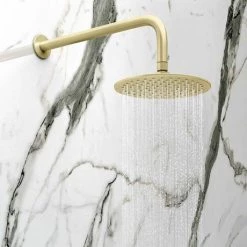 Arezzo Brushed Brass Industrial Style Shower System with Concealed Valve, Head + Handset -Showers Shop IS4BBPK d4 460