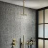 Arezzo Brushed Brass Industrial Style Shower System with Concealed Valve, Handset + Ceiling Mounted Head 2 Arezzo Brushed Brass Industrial Style Shower System with Concealed Valve, Handset + Ceiling Mounted Head -Showers Shop IS5BBPK n p