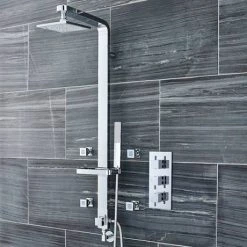 Nuie Square Triple Concealed Thermostatic Shower Valve with Diverter - JTY311 -Showers Shop JTY311 d1 460