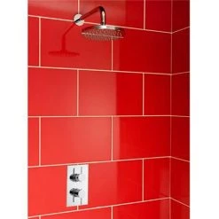 Nuie - Series F II Twin Concealed Thermostatic Shower Valve with Round Shower Head 9 Nuie - Series F II Twin Concealed Thermostatic Shower Valve with Round Shower Head -Showers Shop JTY312CRZRDARM d3 375