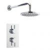 Nuie - Series F II Twin Concealed Thermostatic Shower Valve with Round Shower Head -Showers Shop JTY312CRZRDARM p