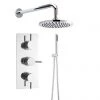 Hudson Reed Quest Triple Thermostatic Valve with Round Shower Head + Handset -Showers Shop JTY314A3263SHA p